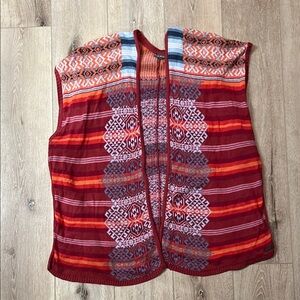 Eddie Bauer ~ Open sweater vest, southwest print, beautiful colors, like new!